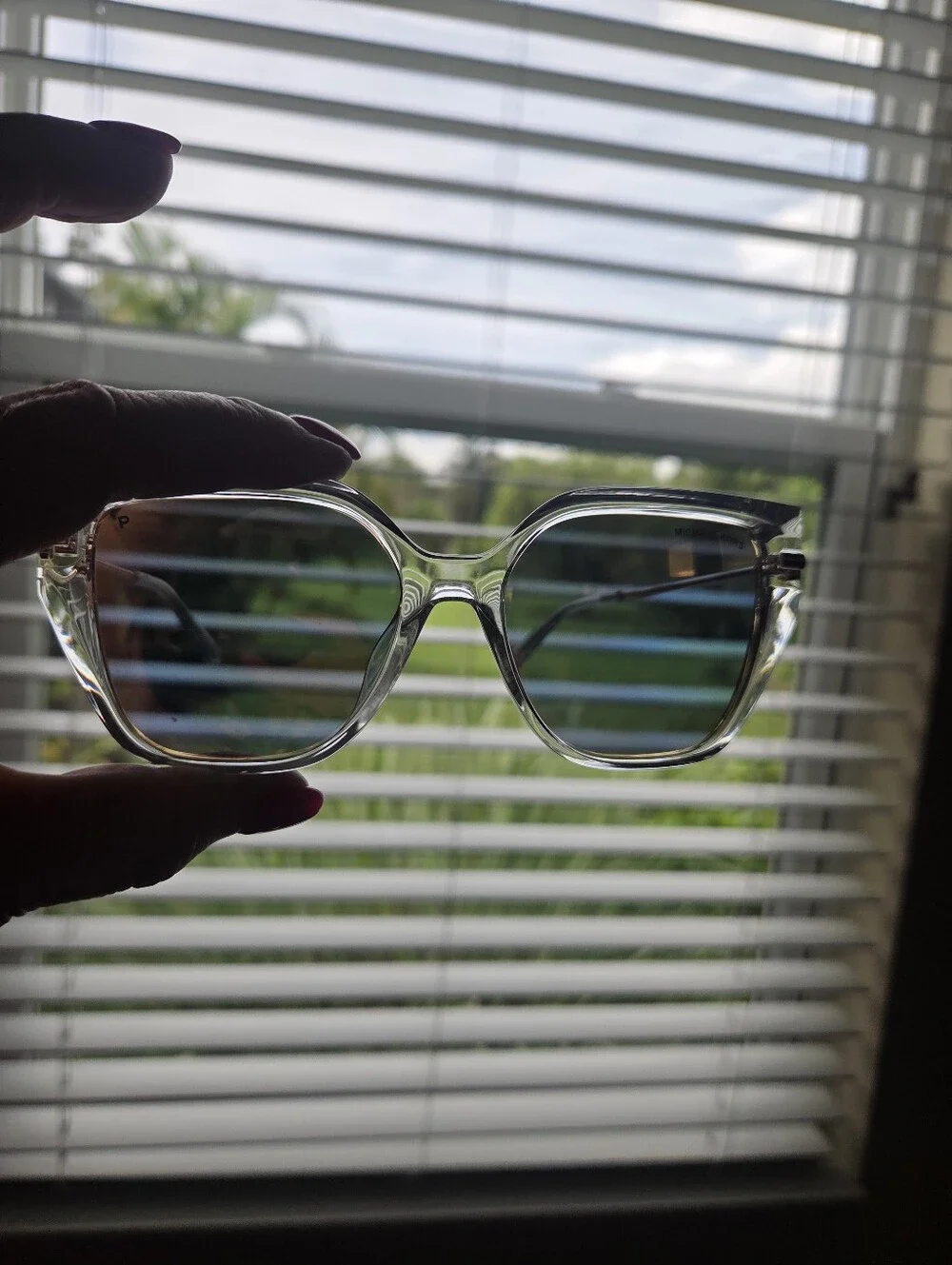 Michael Kors Clear Frame Polarized  Sunglasses. LIKE NEW well Cared For